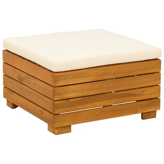 Pouf de jardin bois d'acacia massif marron
