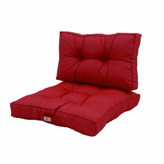 Coussins pour salon de jardin capitonné 50x50cm rouge