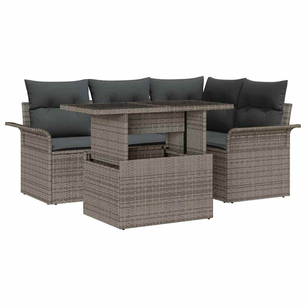 Ensemble de canapé de jardin 5 pc gris