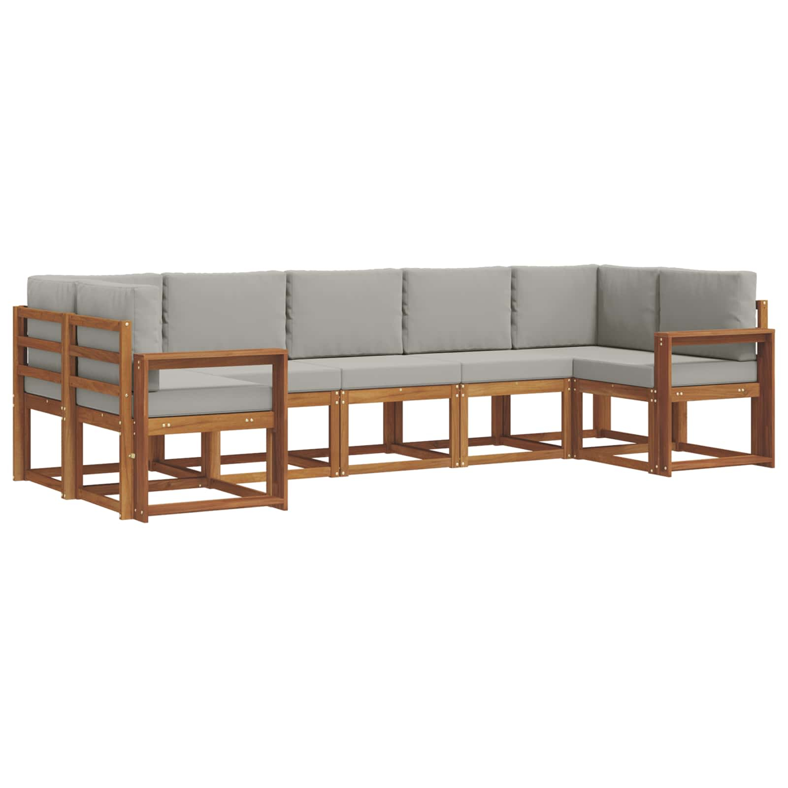 Ensemble de canapés d'extérieur 7 pcs gris naturel et clair