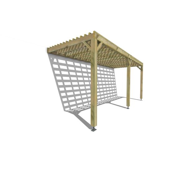 Pergola bois • 6m x 2m • adossée • sens profondeur • lattage bois • livraison comprise