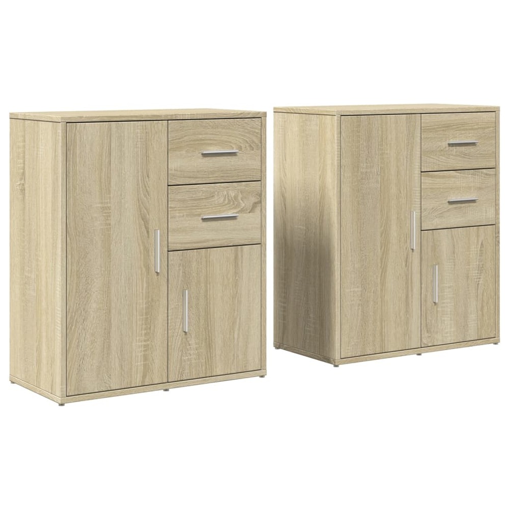 Buffet bahut commode armoire meuble de rangement organisateur cuisine salle de séjour salons lot de 2 sonoma 60 x 31 x 70 cm