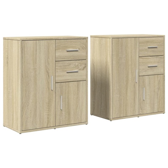 Buffet bahut commode armoire meuble de rangement organisateur cuisine salle de séjour salons lot de 2 sonoma 60 x 31 x 70 cm