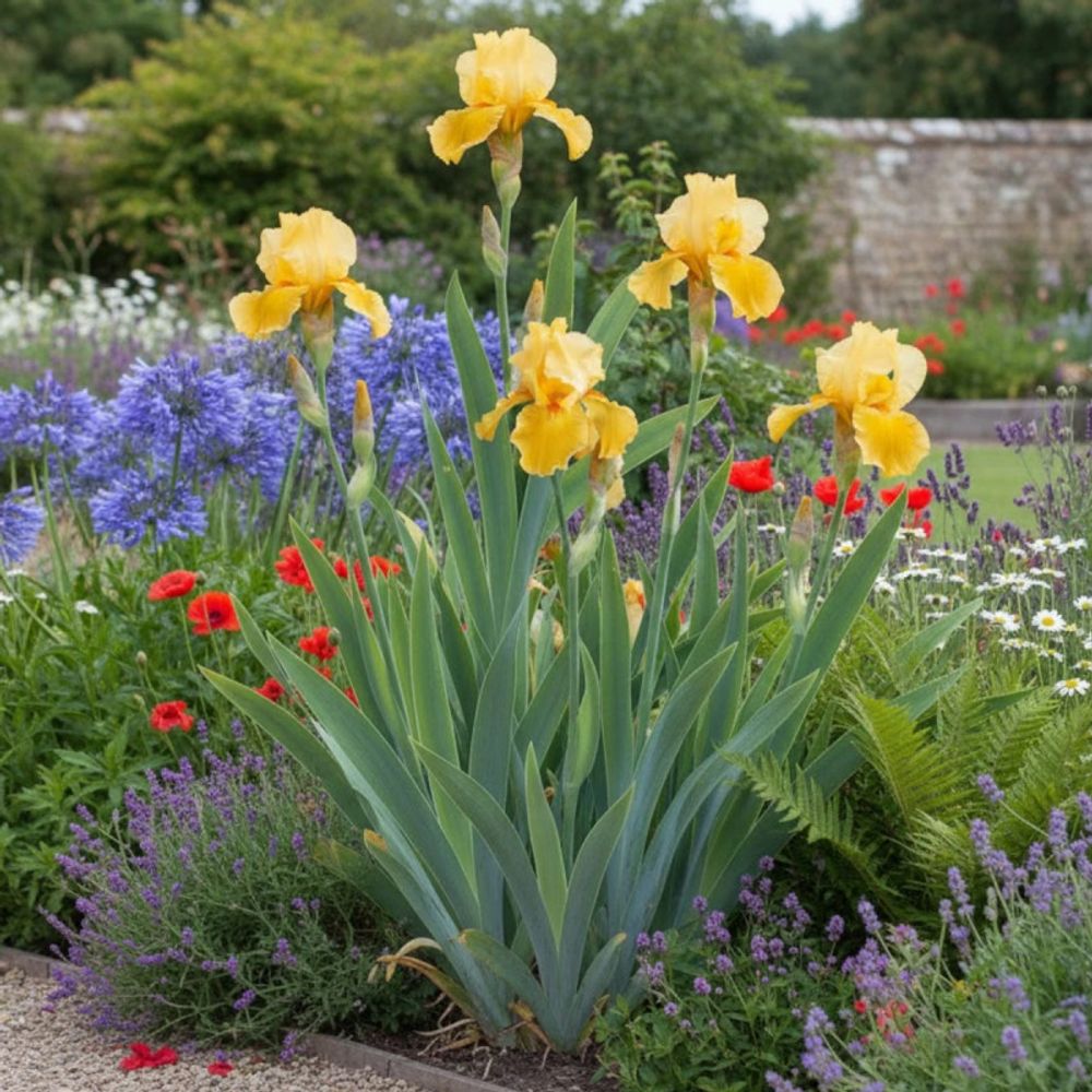 Iris des jardins flaming lot de 9 godets