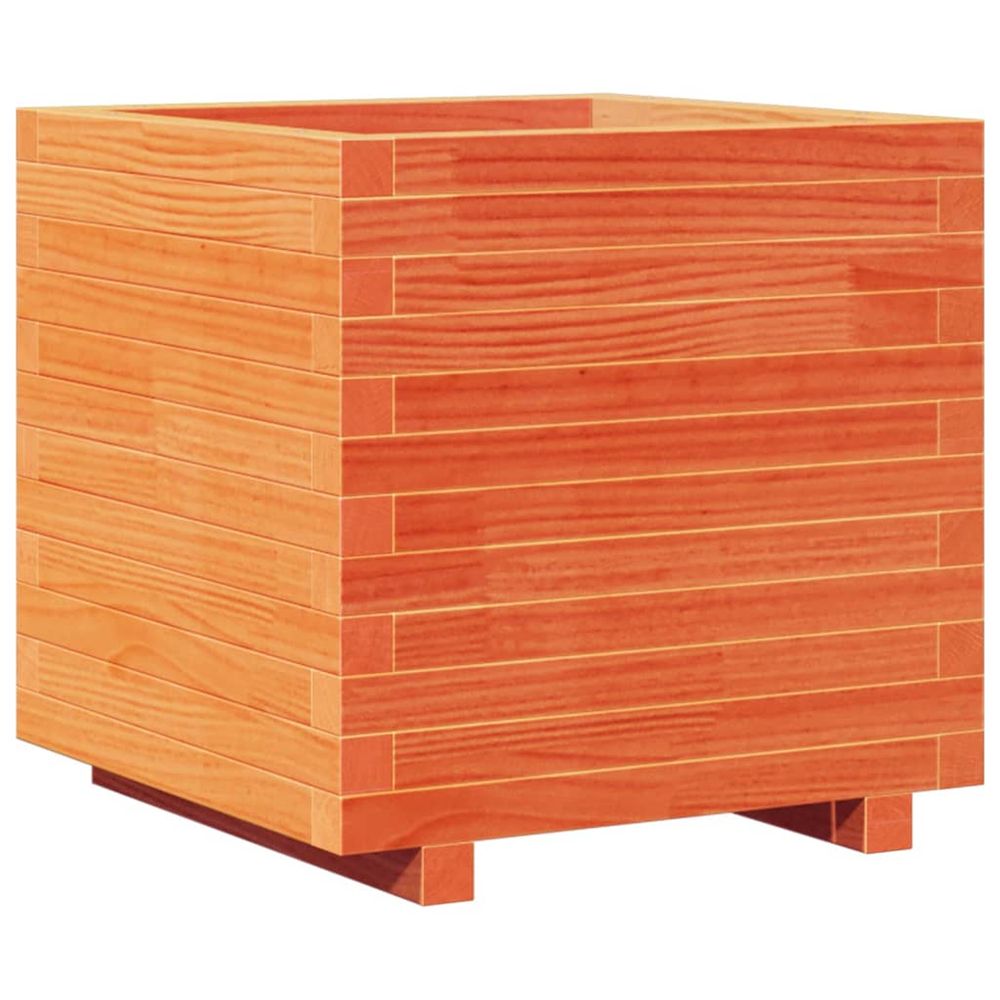 Jardinière d'extérieur cire marron 50x50x49,5 cm bois de pin massif