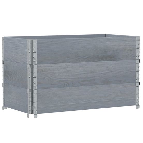 Colliers de palette 3 pcs gris 100x50 cm bois de pin solide
