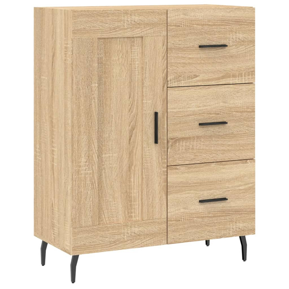 Buffet chêne sonoma 69,5x34x90 cm bois d'ingénierie