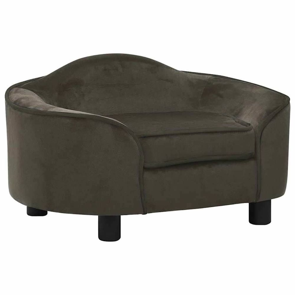 Canapé pour chien gris foncé 67x47x36 cm peluche