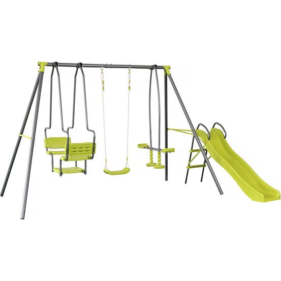 Portique en métal avec toboggan