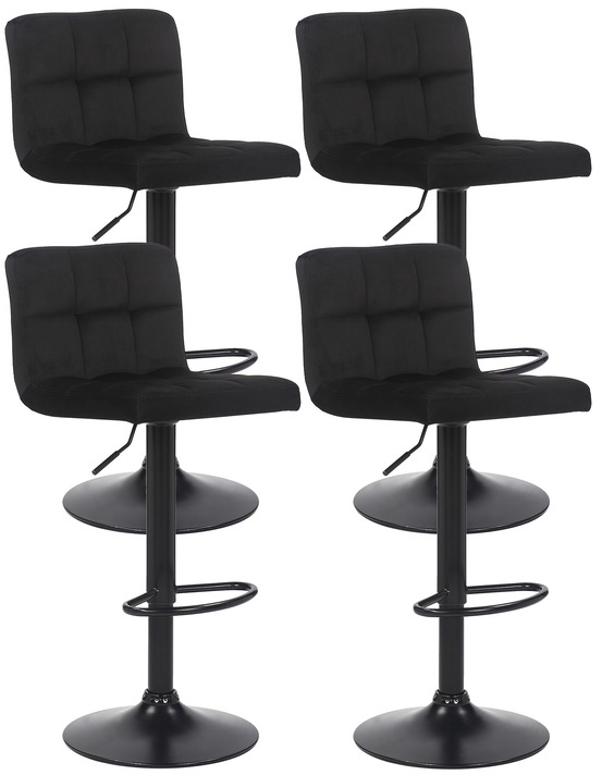 Lot de 4 tabourets de bar feni velours