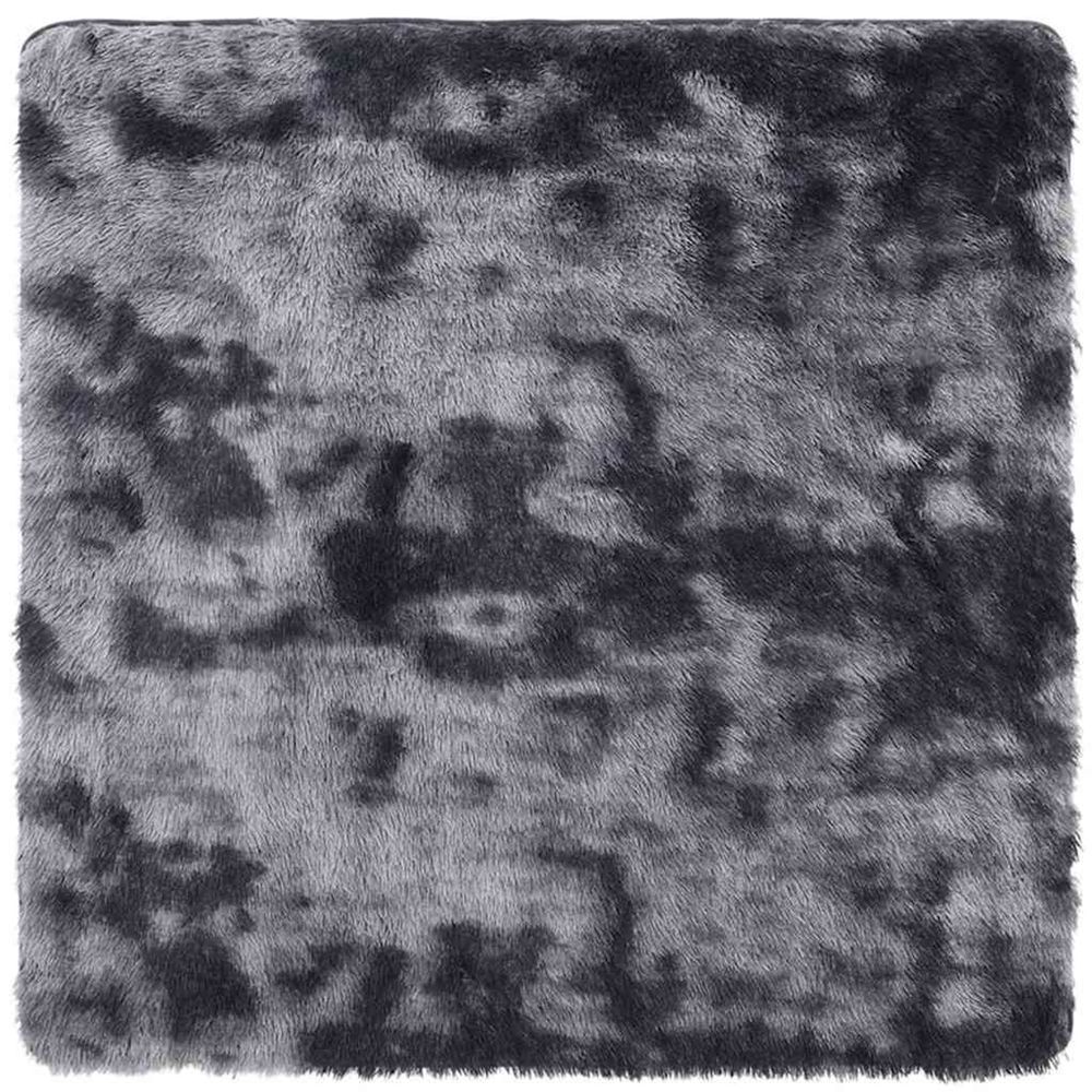 Tapis shaggy à poils longs navarra gris foncé 120x120 cm