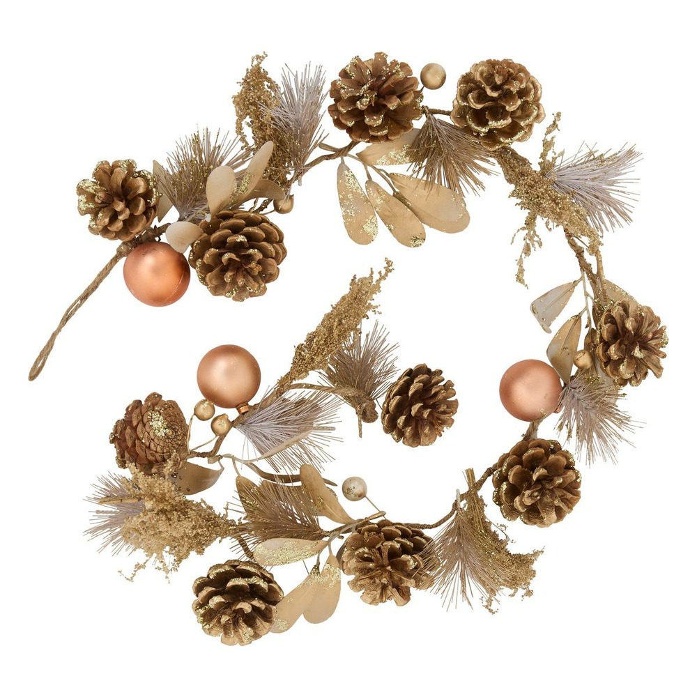 Guirlande pomme de pain et feuilles séchées 1 m doré