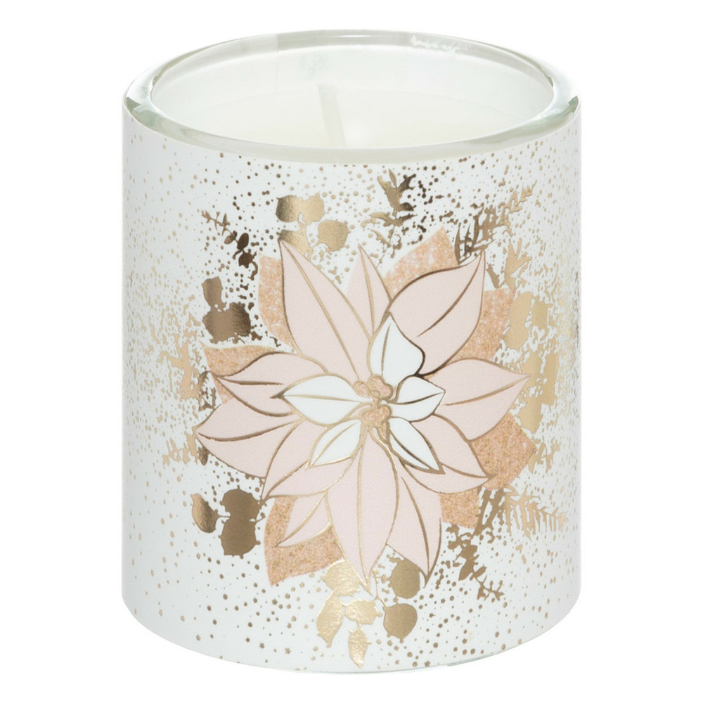 Lot De 12 Pots En Verre Avec Bougies Parfumées Rose HMJ - Décoration