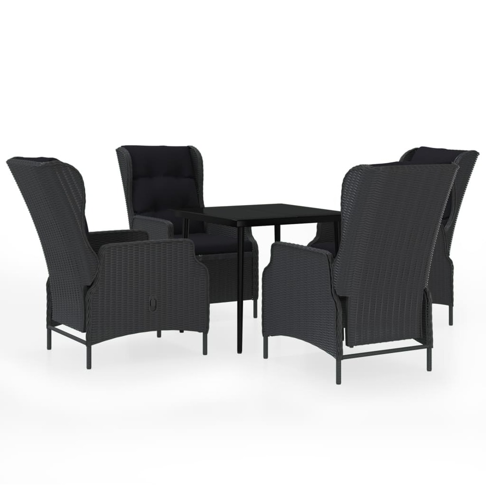 Ensemble à manger de jardin 5 pcs gris foncé