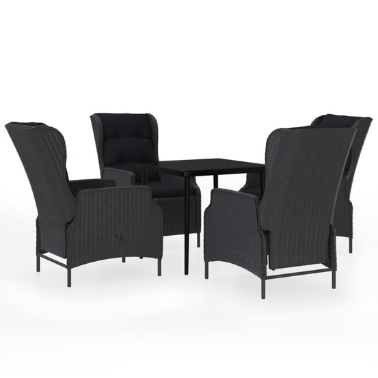 Ensemble à manger de jardin 5 pcs gris foncé