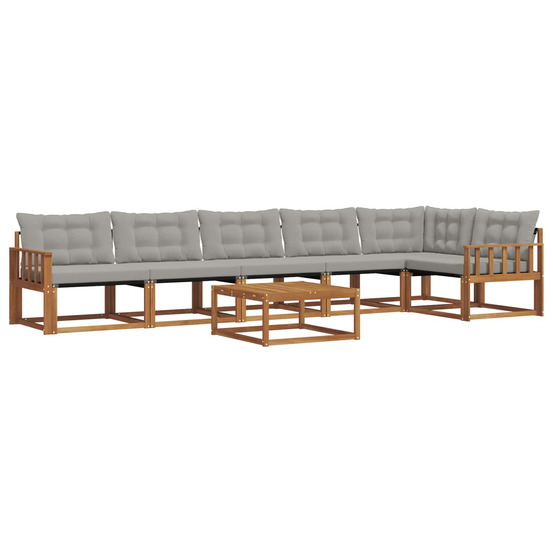 Ensemble de canapés d'extérieur 7 pcs gris naturel et clair