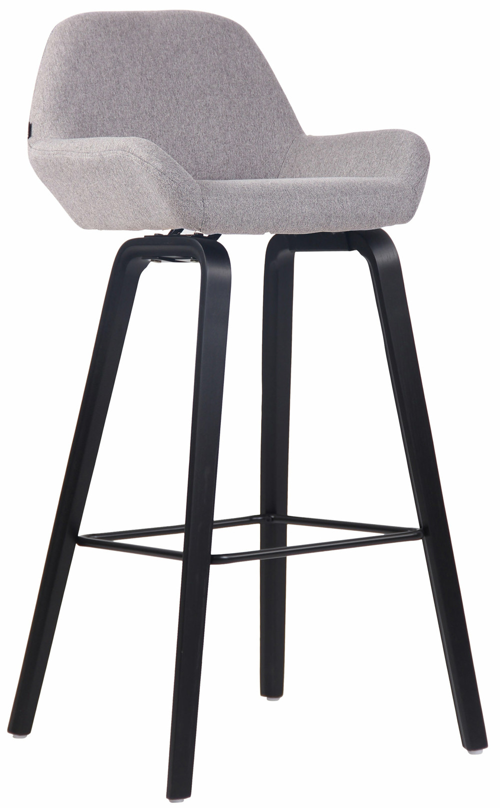 Tabouret de bar newnan en tissu 4 pieds structure noir (chêne)