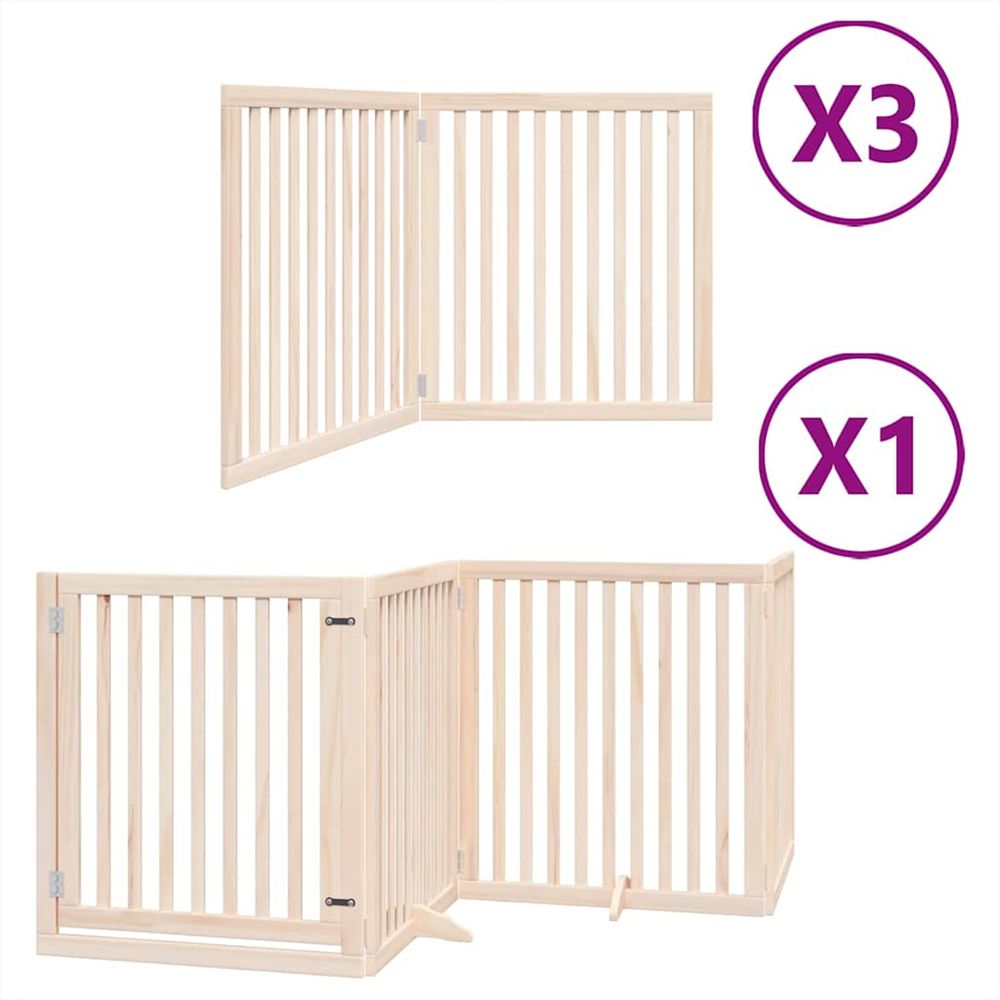 Barrière pour chien porte pliable 10 panneaux bois de peuplier