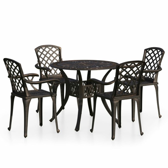 Ensemble de bistro 5 pcs aluminium coulé bronze