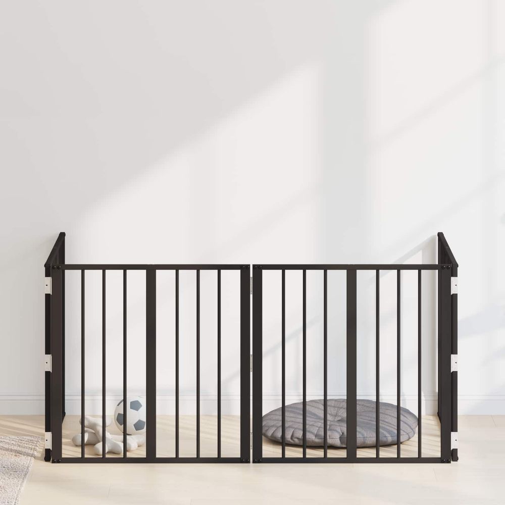 Parc enclos chien acier galvanisé intérieur extérieur configuration diy 241cm noir