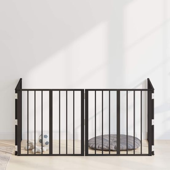 Parc enclos chien acier galvanisé intérieur extérieur configuration diy 241cm noir