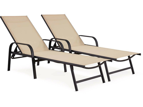 Lot de 2 bains de soleil en métal