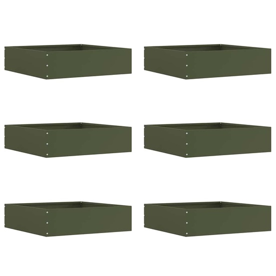 Bordure de pelouse 6 pcs vert olive 50 x 50 x 13 cm acier