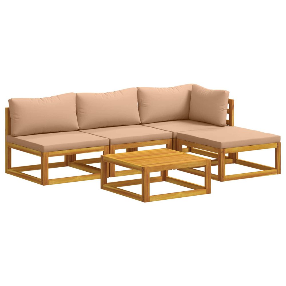 Ensemble de canapés 5 pc naturel bois d'acacia massif