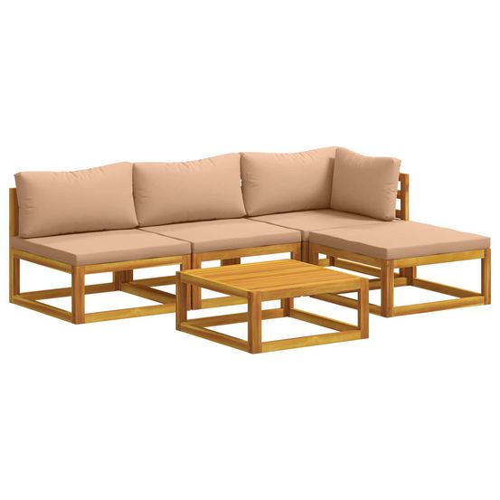 Ensemble de canapés 5 pc naturel bois d'acacia massif