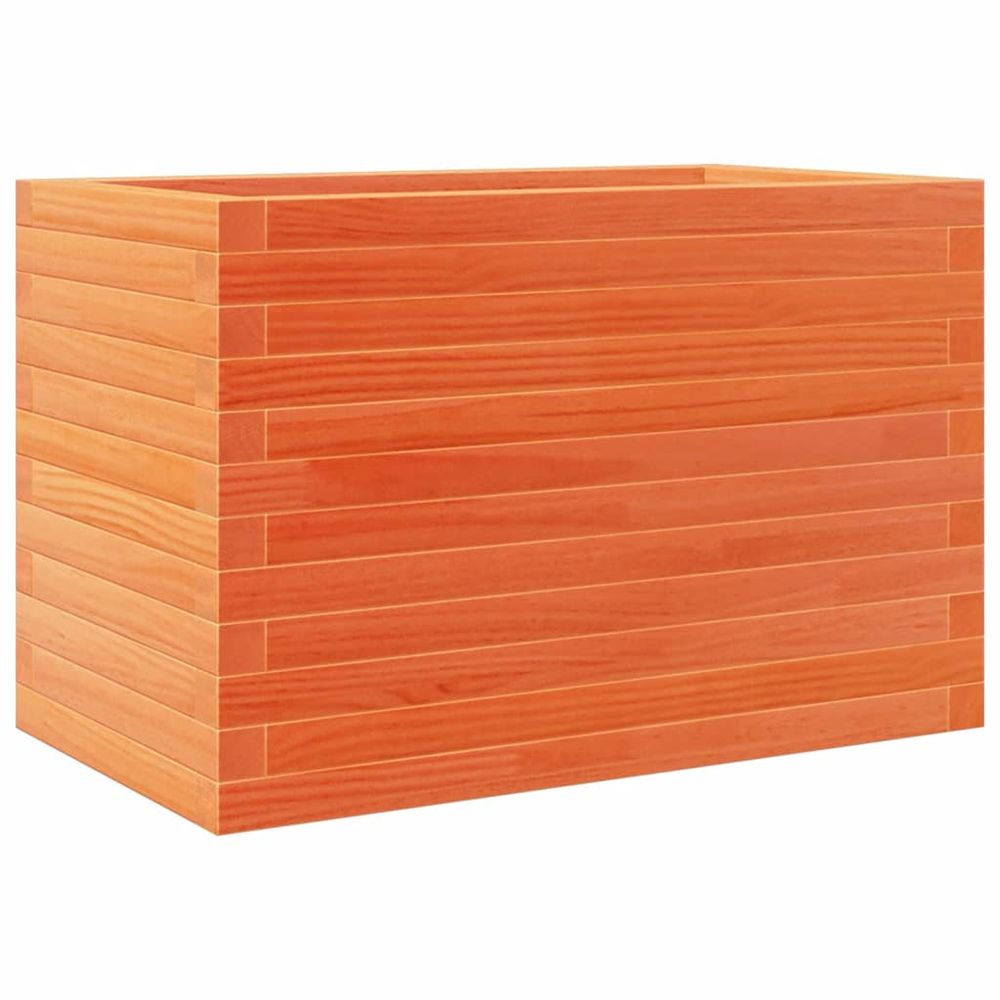 Jardinière d'extérieur cire marron 70x40x45,5 cm bois de pin massif
