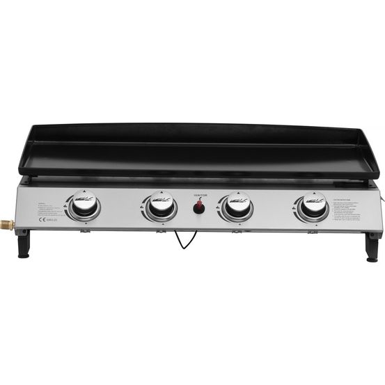 Plancha à gaz avec 4 brûleurs en métal