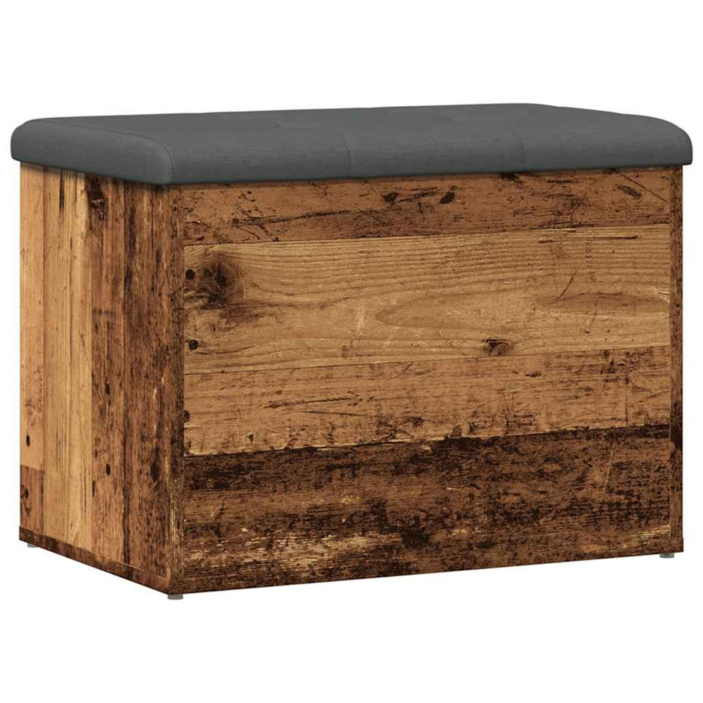 Banc de rangement vieux bois 62x42x45 cm bois d'ingénierie