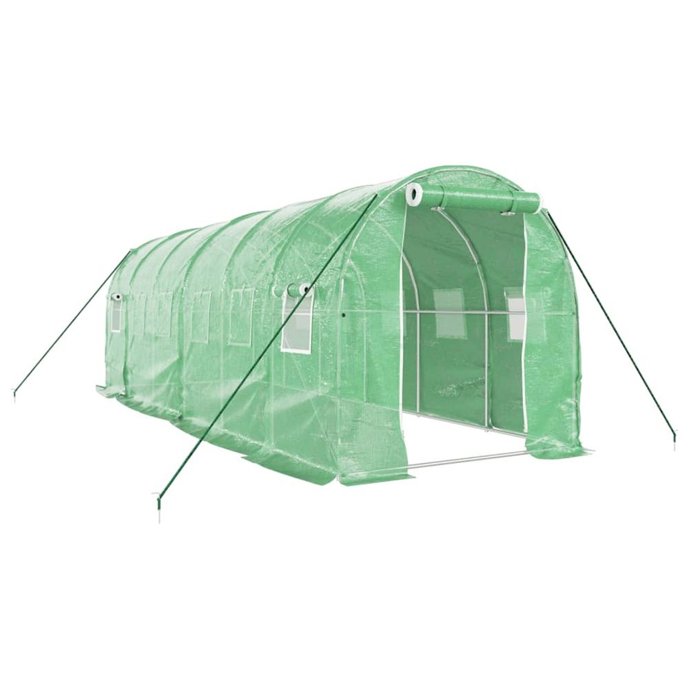 Serre avec cadre en acier vert 12 m² 6x2x2 m