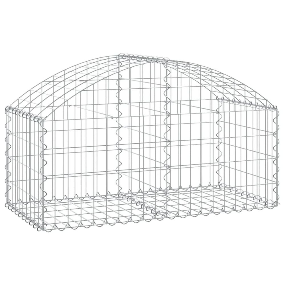 Panier de gabions arqué 100x50x40/60 cm fer galvanisé