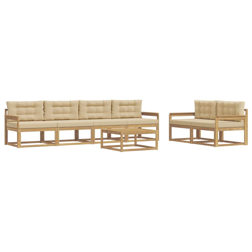 Ensemble de canapés d'extérieur 6 pc blanc et beige
