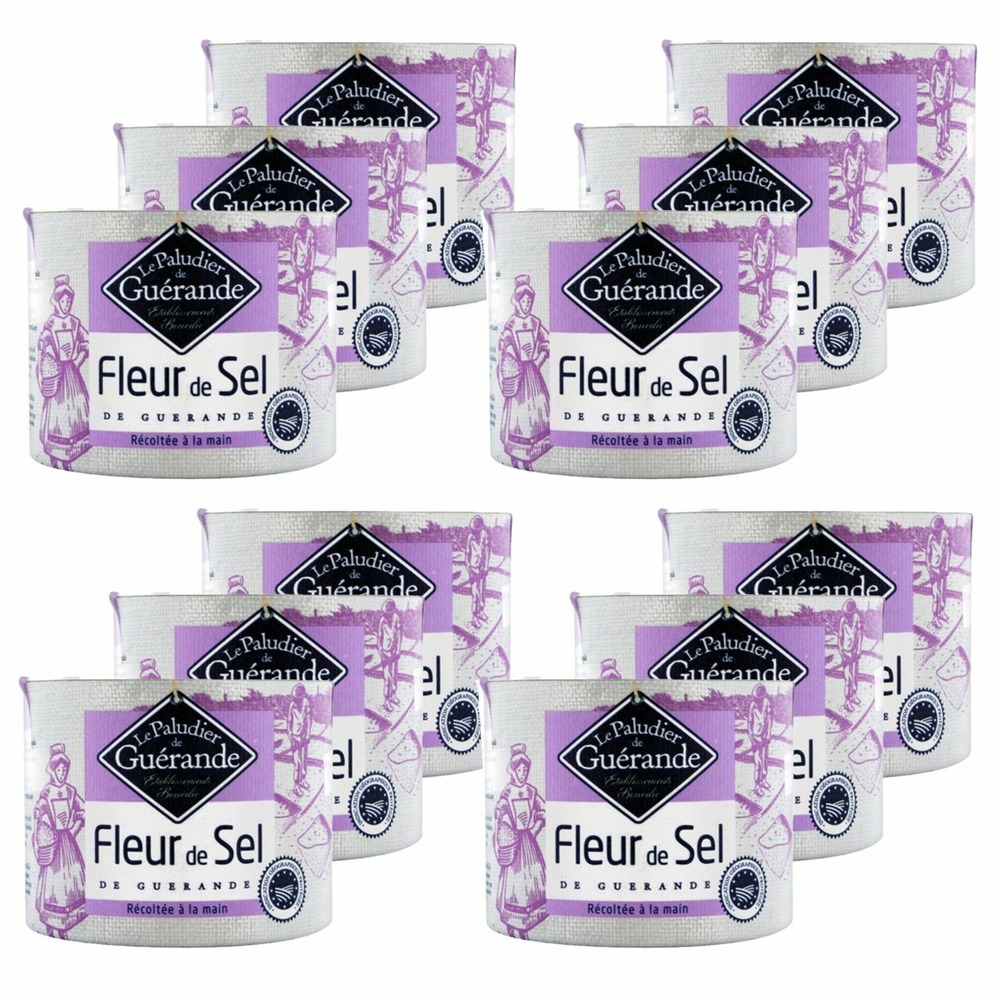 Lot 12x fleur de sel de guérande - le paludier de guérande - boîte 125g