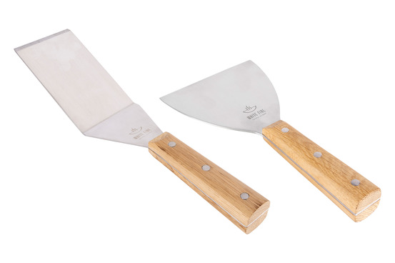 White fire set de spatules 2pcs avec manche en chene
