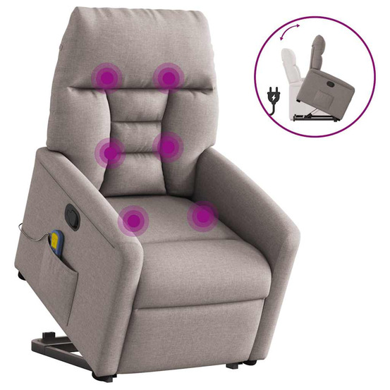 Fauteuil inclinable de massage taupe tissu