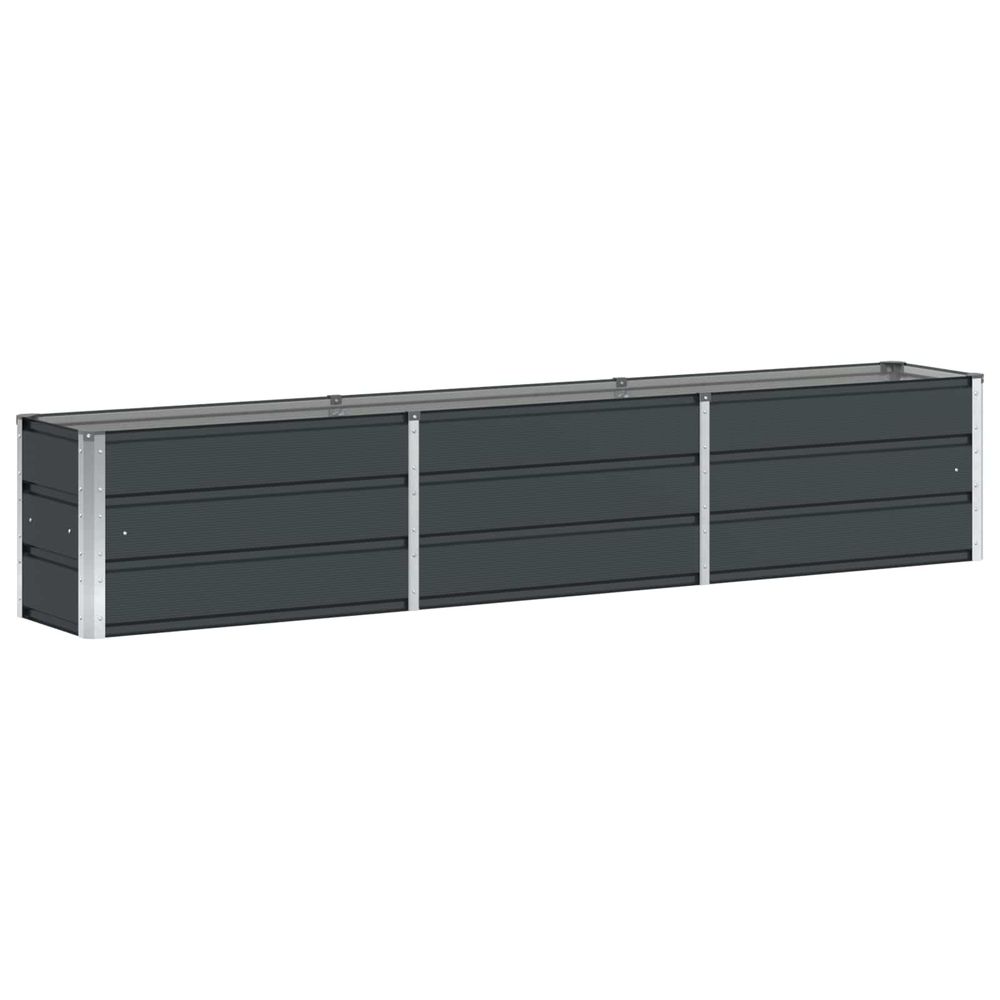 Jardinière anthracite 240 x 40 x 45 cm acier