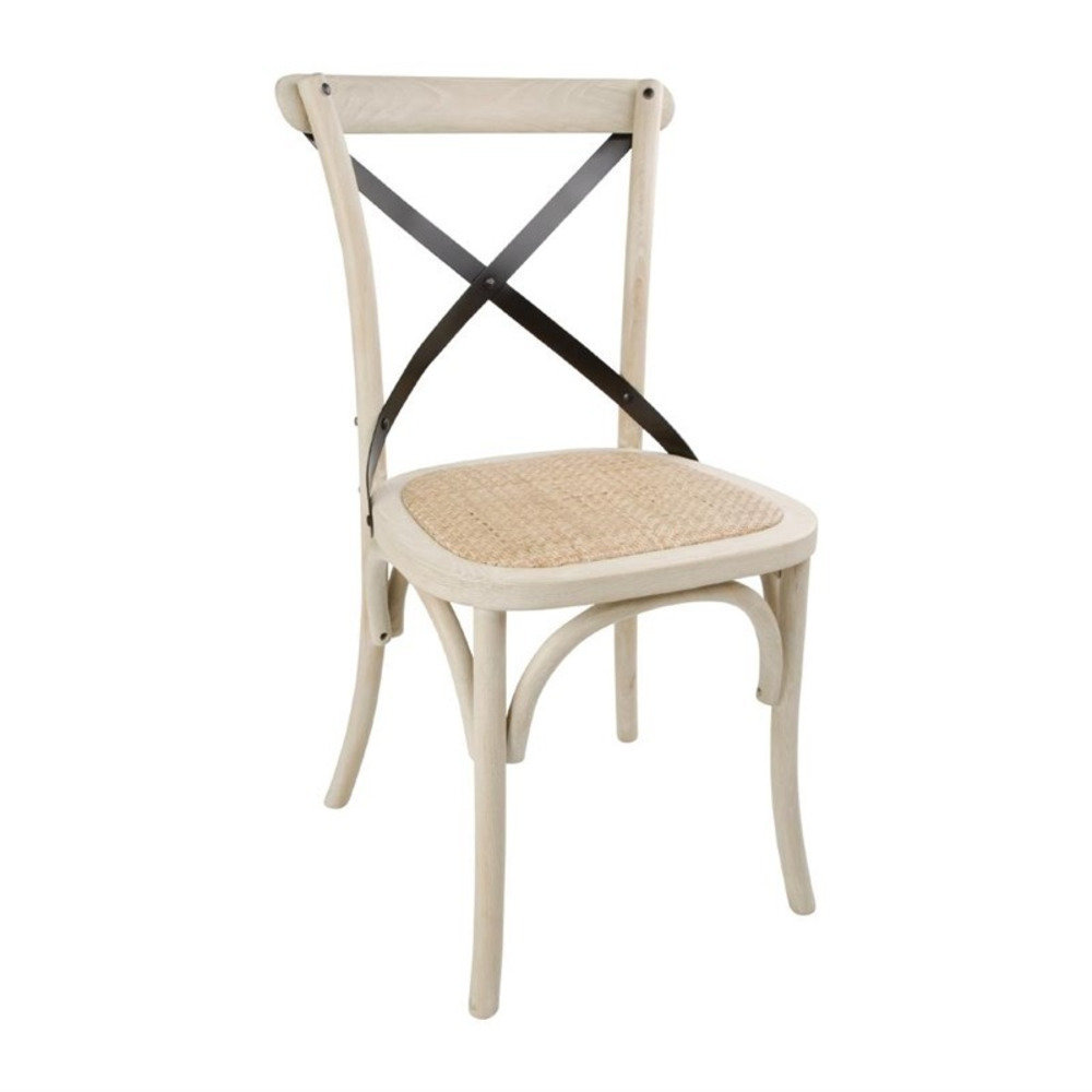 Chaise bistro avec dossier croisé sable - lot de 2