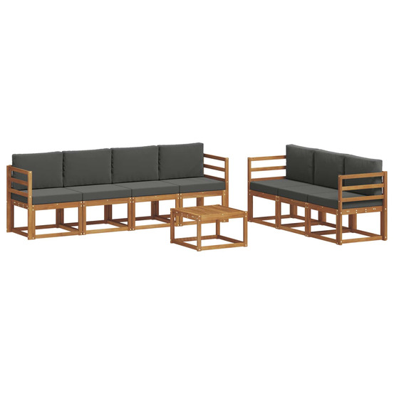 Ensemble de canapés d'extérieur 8 pcs naturel et anthracite