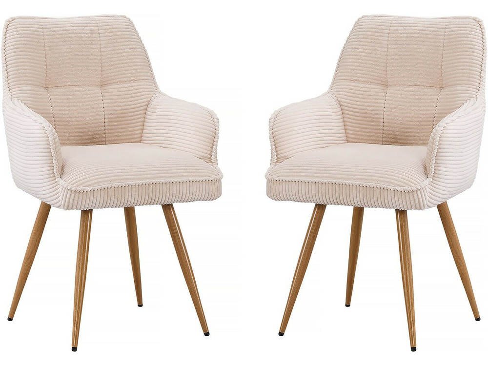 Lot de 2 chaises en velours côtelé 