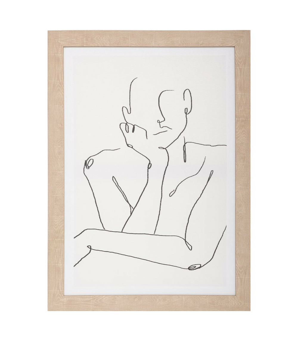 Tableau toile murale encadrée imprimée visage 50 x 70 cm