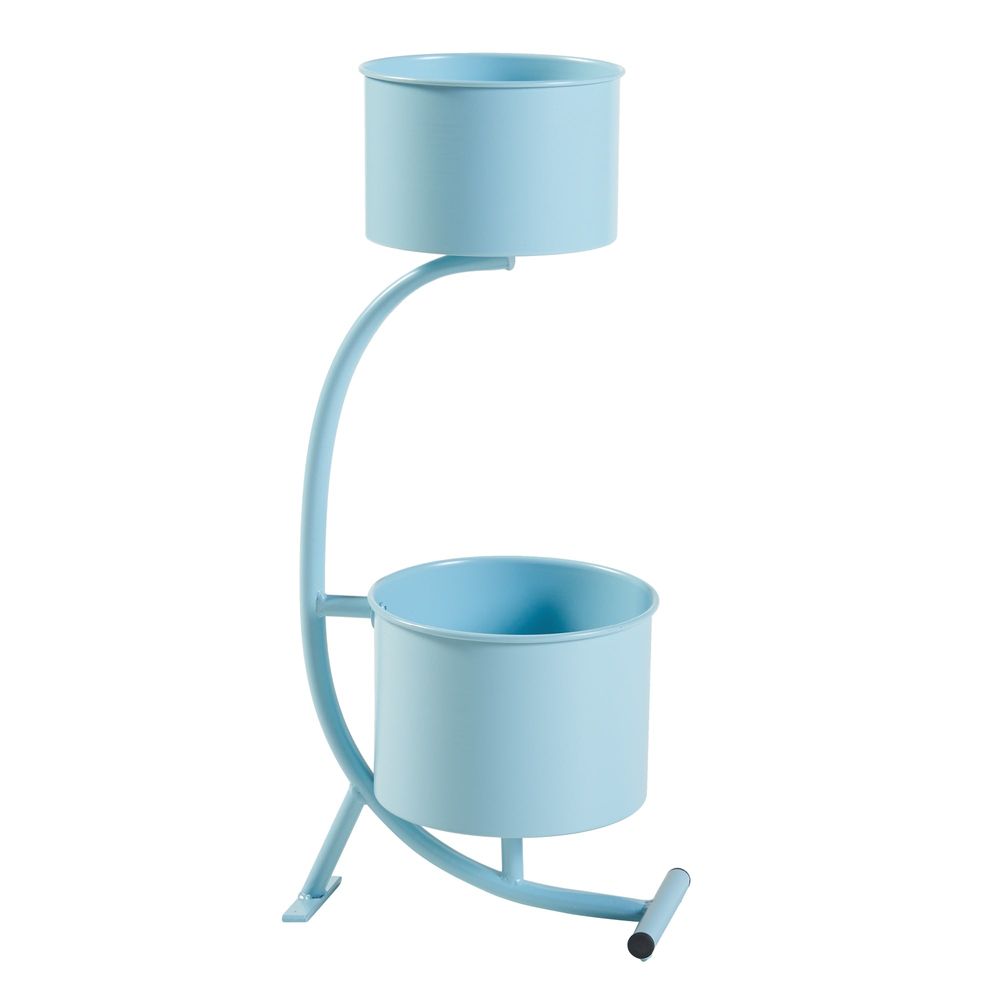 Porte-plantes style intemportel support 63 x 29 x 21 cm bleu clair
