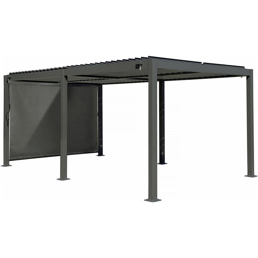Pergola bioclimatique avec store en aluminium 