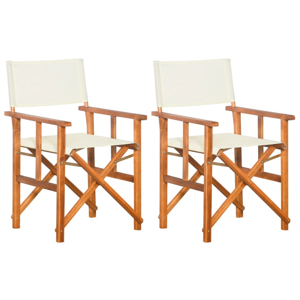Chaises de metteur en scène lot de 2 bois massif d'acacia