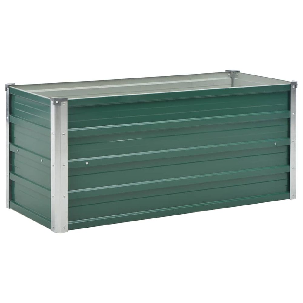Lit surélevé de jardin acier galvanisé 100x40x45 cm vert