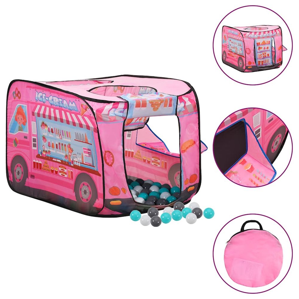 Tente de jeu pour enfants avec 250 balles rose 70x112x70 cm