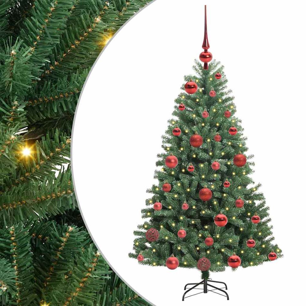 Sapin De Noël Artificiel 120 Cm OUSFOT - 388 Branches PVC, Base Métal Stable, Facile à Assembler