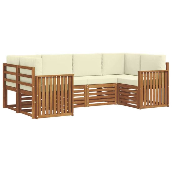 Ensemble de canapés d'extérieur 6 pc naturel et crème